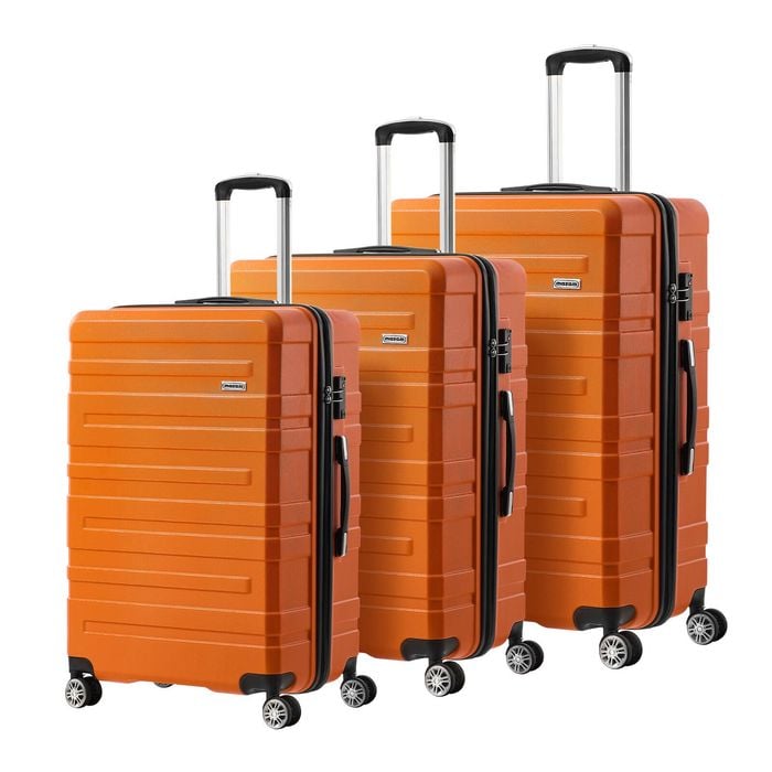 Mazam 3PCS Luggage Suitcase Set TSA Lock Orange