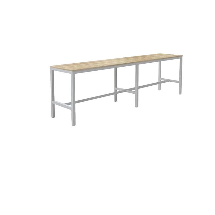 Olg Axis Bar Leaner White Frame New Oak Ravine Top L3600mm X W600mm