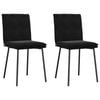 vidaXL Plain Dining Chairs 2 pcs Black Velvet Metal Legs 45 x 54 x 83 cm
