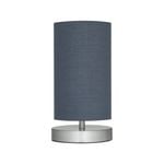 Verve Design Satin Nickel Base With Grey Shade Table Lamp - Twin Pack