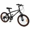 Costway Teen Dual Brake Kid Mountain Bike 50cm 6speed Bicycle Black