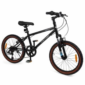 Costway Teen Dual Brake Kid Mountain Bike 50cm 6speed Bicycle Black