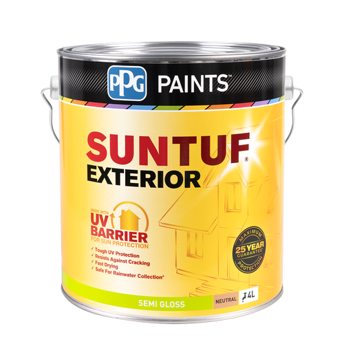 PPG Paints 4L Semi Gloss Neutral SUNTUF Exterior - Bunnings New Zealand