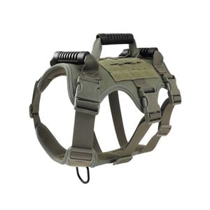 CottonMore Large Breed Dog Tactical Training Dog Harness Vest Army Green - Xlarge