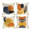 Catzon 4 Pcs Abstract Throw Pillow Covers Linen Modern Art Decor Pillowcase-Set 8