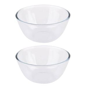 2PK Daily Bake Borosilicate Glass Mixing Bowl 23cm./2.6L - Clear
