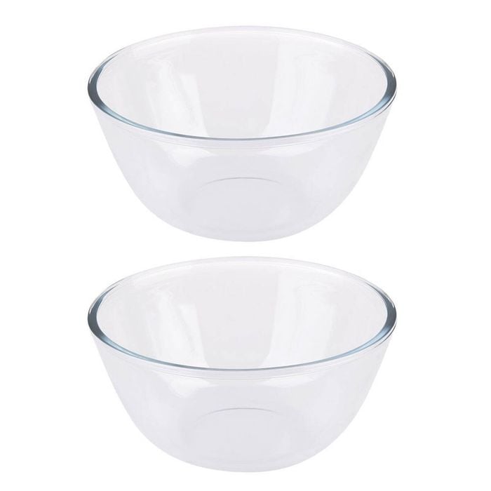 2PK Daily Bake Borosilicate Glass Mixing Bowl 23cm./2.6L - Clear