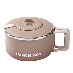 NNEOBA 1200ml 304 Stainless Steel Noodle Bowl with Lid Brown