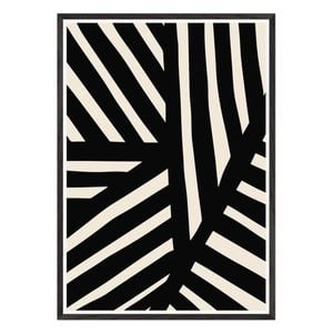 Galrie Striking Bold Black and White Abstract Art Print for Modern Decor, Black Frame, A1 60 x 84cm (23 x 33inch)