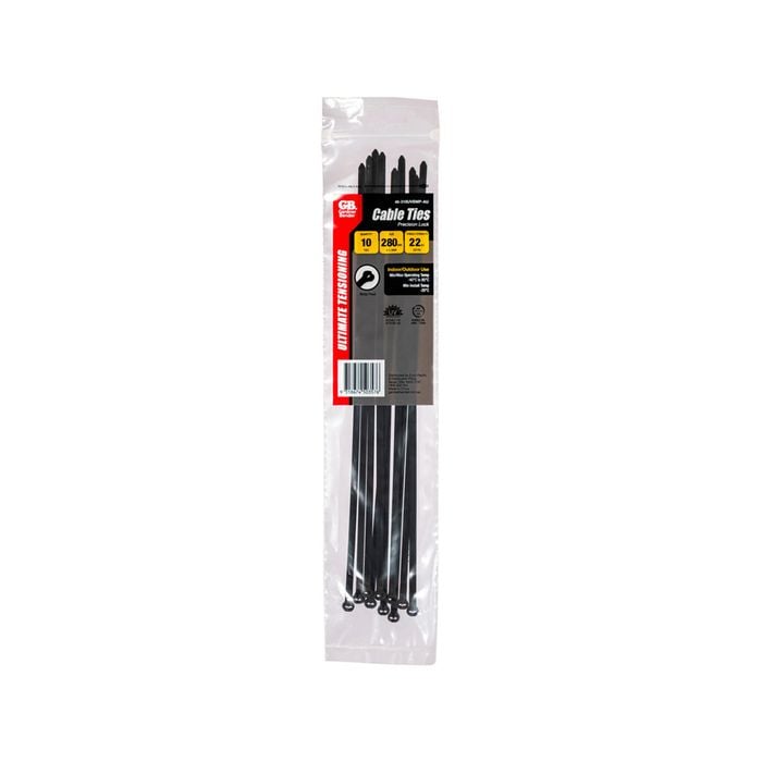 Gardner Bender 280mm Black Precise Lock Cable Ties - 10 Pack
