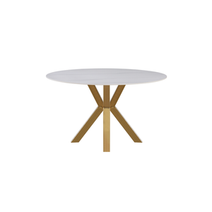 Elegant Collections Gold Miles Marble Dining Table