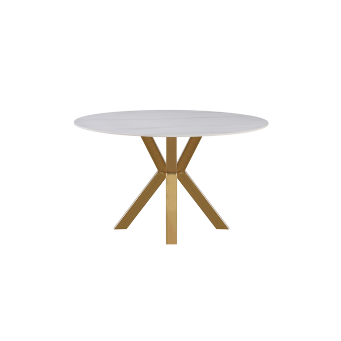 Elegant Collections Gold Miles Marble Dining Table