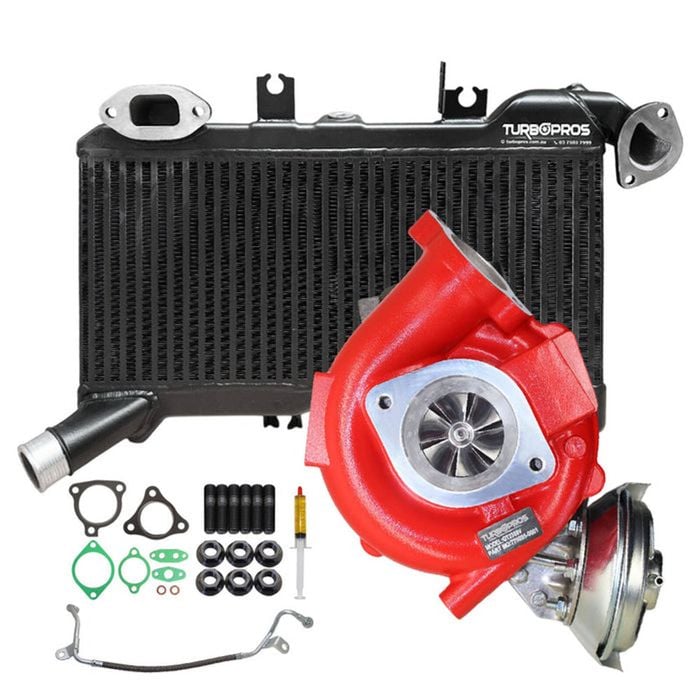 GEN1 High Flow Turbo+60mm Intercooler And Genuine Oil Feed Pipe For Toyota LandCruiser 79 Series VDJ79R 1VD-FTV V8 4.5L