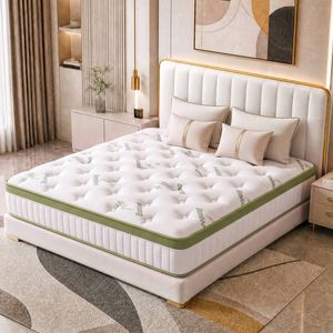 Advwin 25CM Hybrid Mattress with Memory Foam & Individual Pocket Springs Queen Size, White & Green