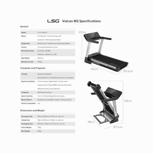 LSG Fitness Vulcan M2 Treadmill Bunnings Australia