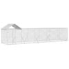 vidaXL Dog Kennel Outdoor Dog Crate Dog House with Roof Silver Galvanised Steel 10x2x2.5 m
