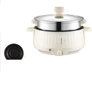 NNEOBA Electric Cooker Double Layer 24cm Non Stick Hot Pot & Rice Cooker White(EU Plug)