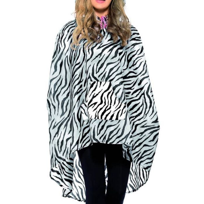 Zebra Womens Novelty Party Poncho - One Size