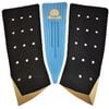Summer vibes 3-Piece Fish Surfboard Tail Pad / Deck Grip / Traction - Blue / Black / Tan