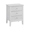 Zara Fluted 3 Drawer Side Table White