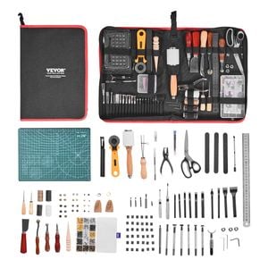 VEVOR Leather Working Tools Kit 61 PCS with Portable Storage Bag for Beginners