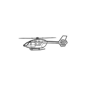 Ignite Laser Airbus H145 - Modern Medium Utility Helicopter Silhouette Metal Wall Art Coated Black 23.6 inch - 60 cm