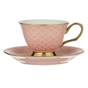Ashdene New Bone China 210ml Ripple Blush Cup & Saucer - Pink