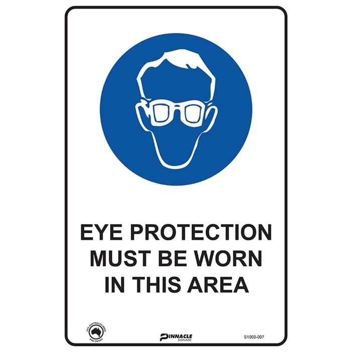 Pinnacle 300 x 200mm Metal Eye Protection Must Worn In This Area Sign