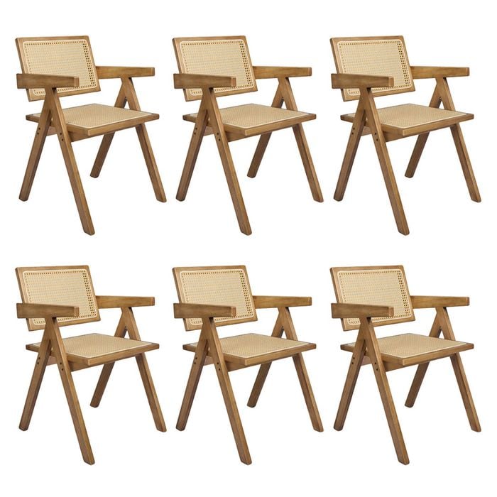 Levede 6pcs Solid Wood Dining Chairs - Natural