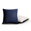 Gioia Casa Twin-Pack Teddy Sherpa European Pillowcases – Reversible, Zipper Closure, Machine Washable (65x65cm, Navy Blue)
