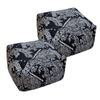 SOGA 2 Pack 55cm Square Pouffe Ottomans Black 30cm High