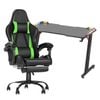 Advwin Gaming Office Desk 120cm Led Light & Gaming Chair With Footrest Green