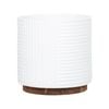 245 x 250mm White Large Round Ribbed Ceramic Pot