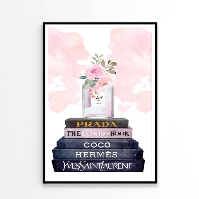 Light Pink Fashion Perfume with Flowers Print 100% Australian Made 60x90cm (Poster)