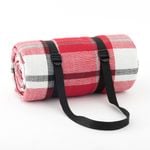 Viviendo 200x200cm Waterproof Outdoor Picnic Rug Blanket - Red Tartan - Red | Medium - 200cm x 200cm