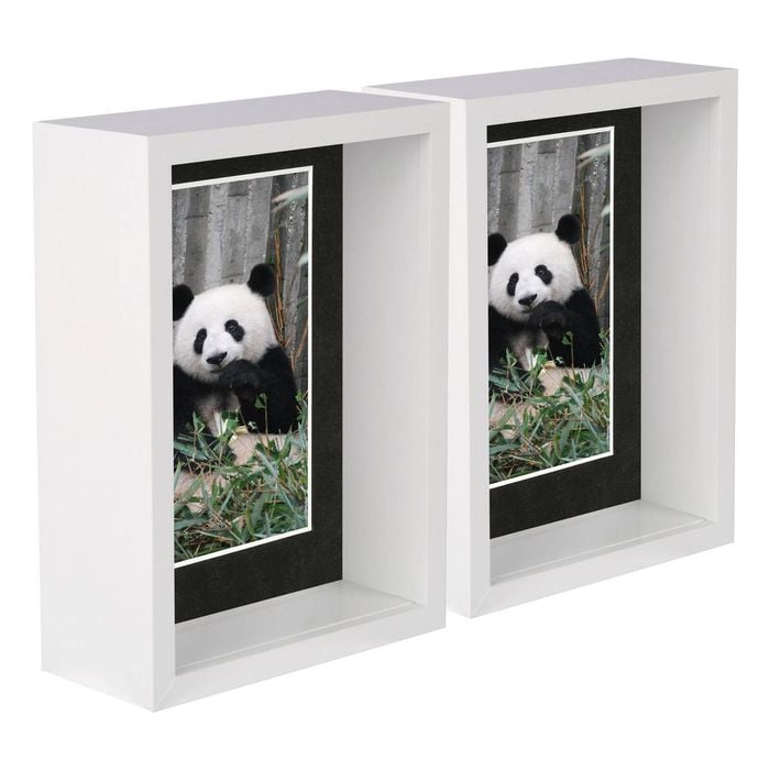Nicola Spring 5" X 7" White 3d Deep Box Photo Frames - 4" X 6" Mount - Pack Of 5