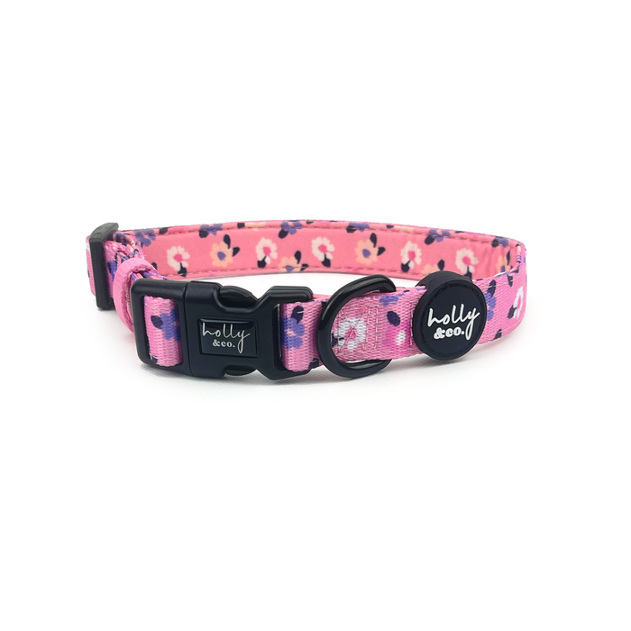 Holly & Co On Wednesday's Large Pink Stylish Dog Collar