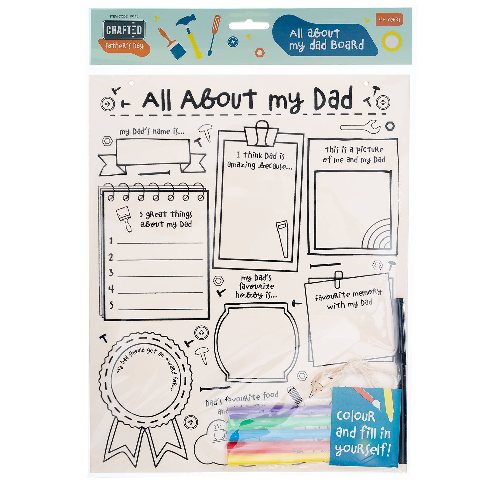 Crafted Paint Your Own All About Dad Board Kit
