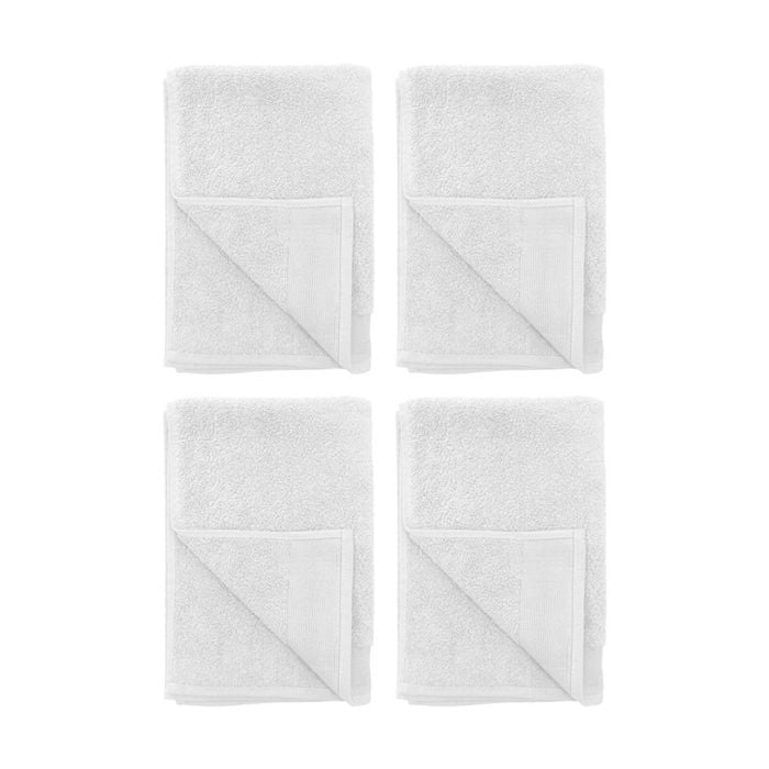 4PK Bambury Elvire 600gsm Soft Absorbent Cotton Hand Towel 40x60cm White