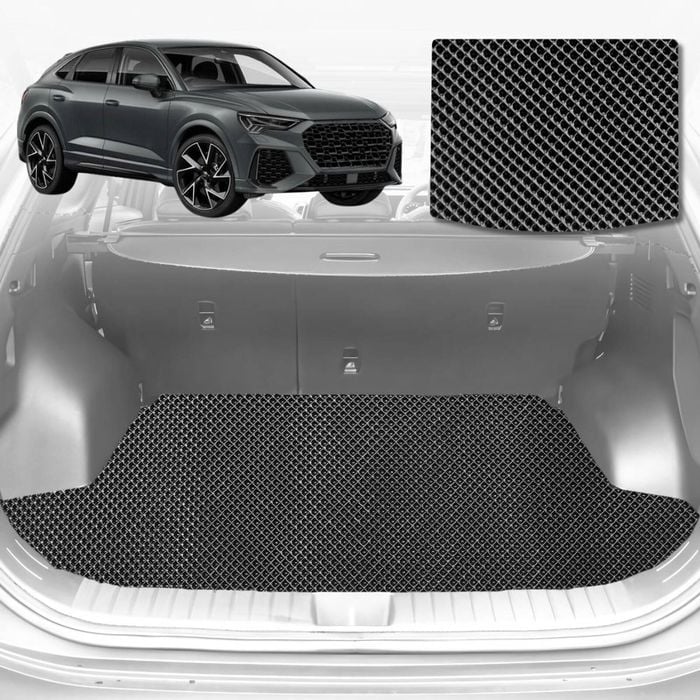 6D Diamond Car Boot Mat for Audi Q3 RSQ3 F32018-Current-Sportback-Cargo Mat-Black-Outback GT