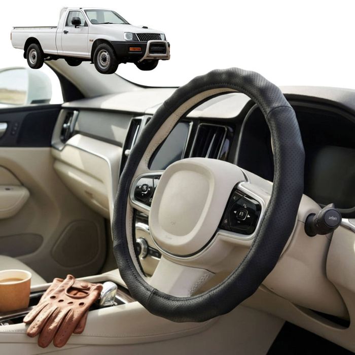 Australian Goose Steering Wheel Cover for Mitsubishi Triton Single Cab 1996 - 2006 (MK) Circle Black