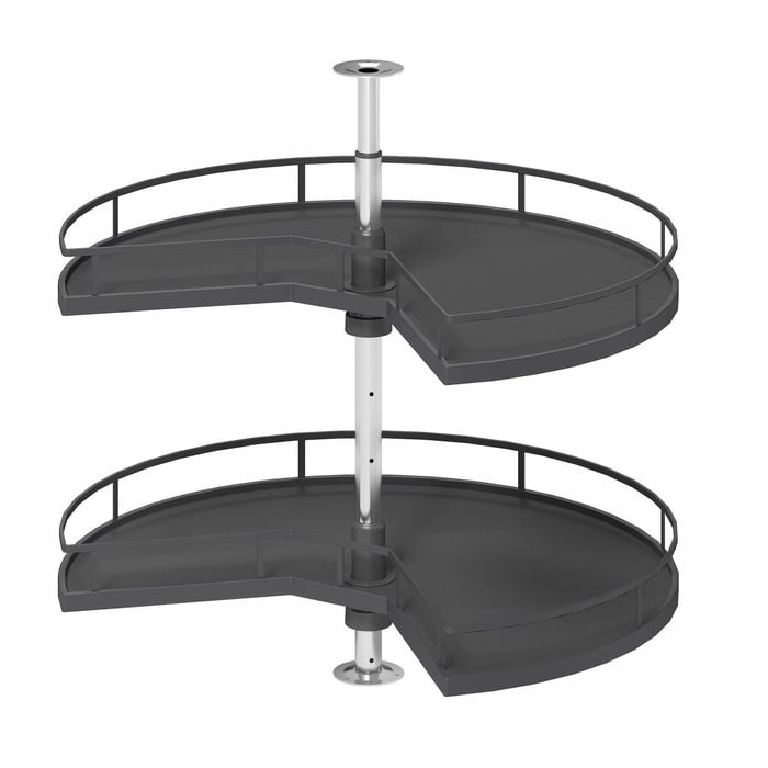 Kaboodle Corner Rotating Tray 2 Tier Solid Shelf