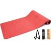 METEOR 183x65cm TPE Yoga Mat in 6mm Thickness (Red Grey)