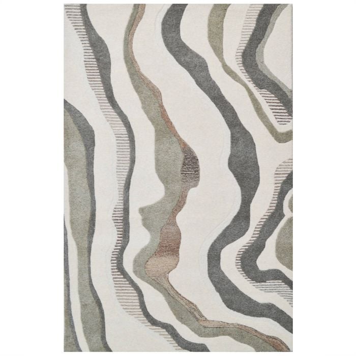 Modern Handmade Wool Rug-Wave-6418-Ivory Natural-160x230cm
