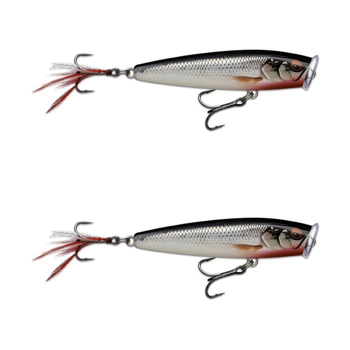 2x Rapala 9.5cm Skitter Pop Elite Topwater Fishing Lures - Gilded Live Roach