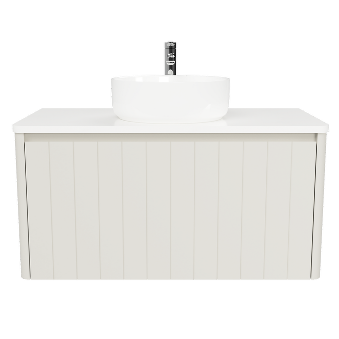 New England Joinery 900mm Noble Centre Basin SilkSurface Top Wall Hung Vanity