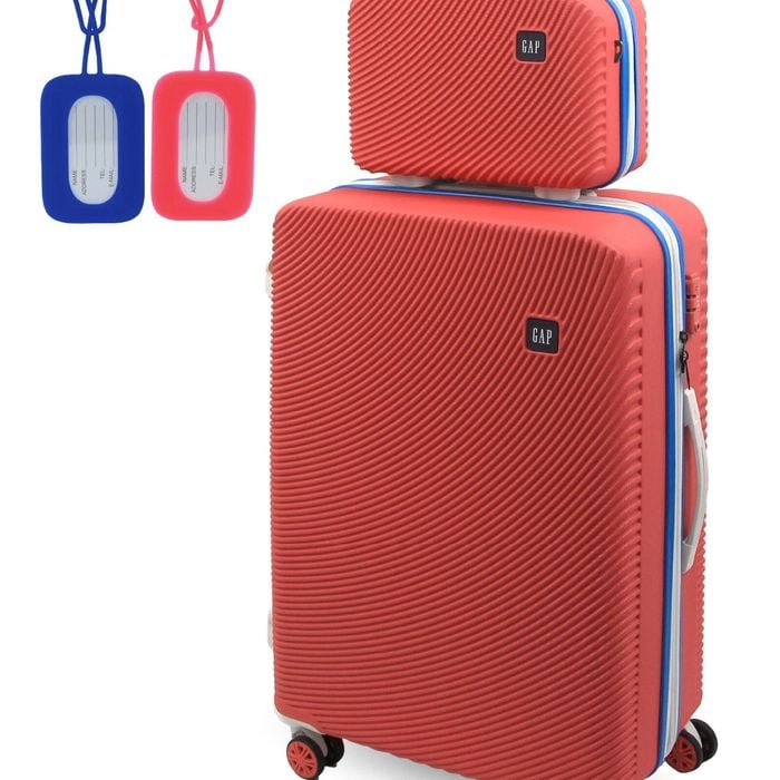 Gap Large Hard-shell Luggage & Mini Beauty Travel Case Set W/ Tag Coral