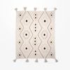 DWBH Handwoven Cotton Slub Throw Blanket Dori Embroidery 150x125x0cm TAREK