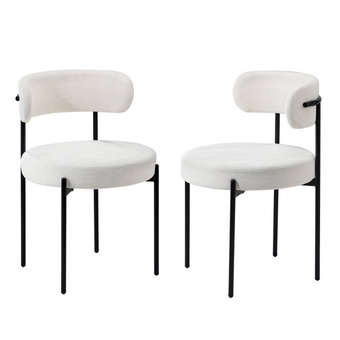 Oikiture 2x Dining Chair Boucle