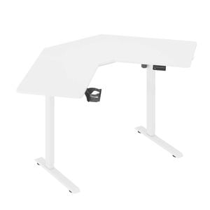 Ufurniture L-Shaped Corner Standing Desk Electric Height Adjustable Stand up Table